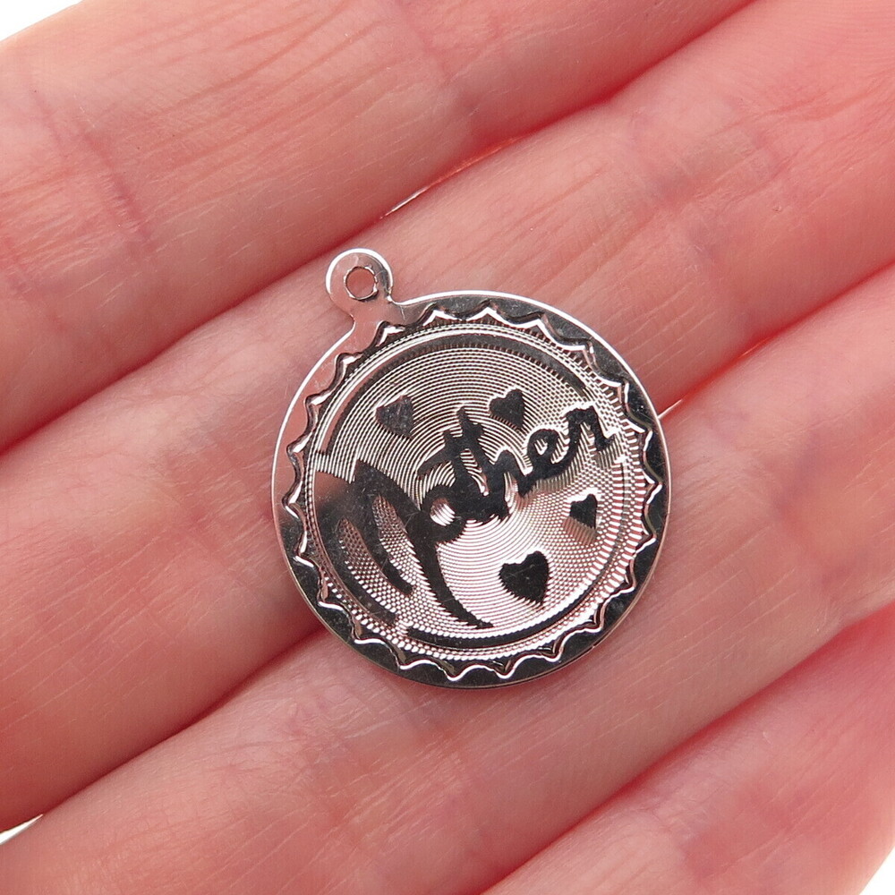 Spencer Co. 925 Sterling Silver Vintage Mother Tag Charm Pendant